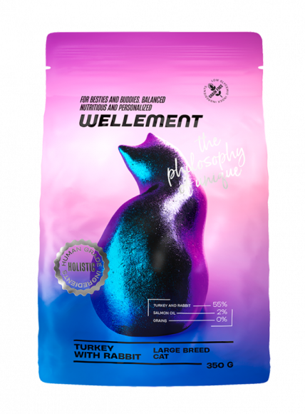Корм Wellement для кошек крупных пород с индейкой и кроликом 350 г