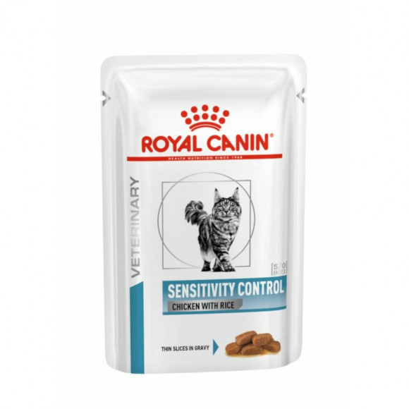 Ветеринарный влажный корм Royal Canin S/O для кошек при пищевой аллергии/непереносимости Sensitivity Control Сhicken&Rice с курицей и рисом (пауч) 85гр