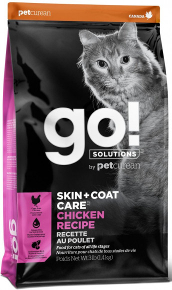 Корм GO! NATURAL Holistic Skin + Coat Chicken Recipe для котят и кошек с цельной курицей, фруктами и овощами 1,4кг