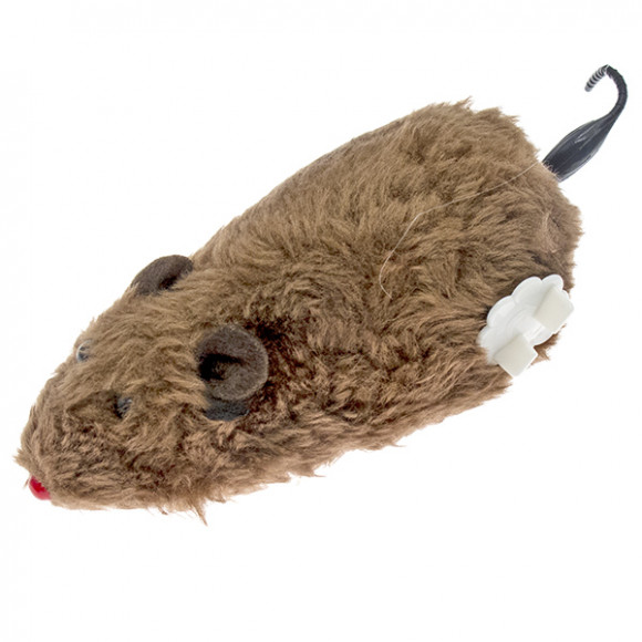 Мышь с заводным механизмом 10х7см, микс арт.2024-1157, ЧД