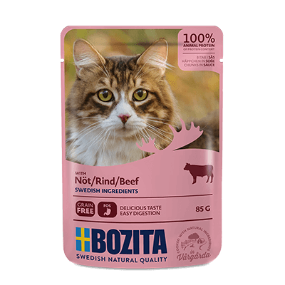 Влажный корм BOZITA для кошек кусочки в соусе Говядина 85г
