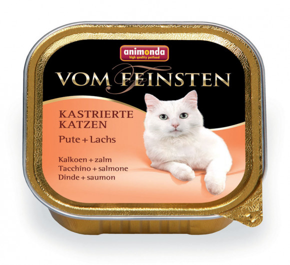 Влажный корм Animonda Vom Feinsten Castrated Cat консервы для кастрированных кошек с индейкой и лососем 100гр