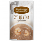 Лакомство Деревенские Лакомства суп из утки с креветкой для кошек 35 г