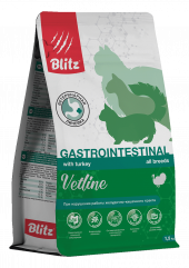 Ветеринарный влажный корм Blitz Vetline для кошек при расстройствах пищеварения Gastrointestinal, 400 г