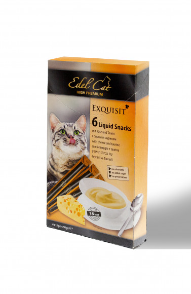 Лакомство Edel Cat крем-суп для кошек с сыром и таурином, 6шт 90г