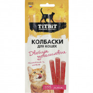 Лакомство TITBIT Колбаски Двойное удовольствие для кошек с телятиной и печенью 15 г Лакомство TITBIT Колбаски Двойное удовольствие для кошек с телятиной и печенью 15 г