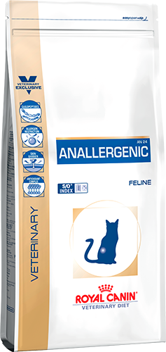 Ветеринарный корм Royal Canin для кошек при пищевой аллергии или непереносимости с ярко выраженной гиперчувствительностью Anallergenic 2кг
