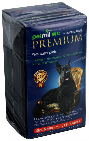 Пеленки Petmil WC Black Premium 60*90 уп.8шт