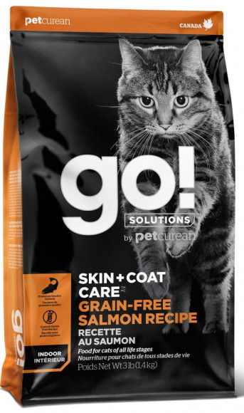 Корм GO! NATURAL Holistic Skin + Coat Grain Free Salmon Recipe беззерновой для котят и кошек с лососем 1,4кг