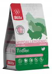 Ветеринарный влажный корм Blitz Vetline для кошек Hypoallergenic, 400 г