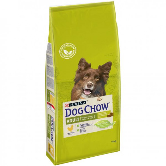 Корм Purina Dog Chow Adult для взрослых собак, курица, 14 кг