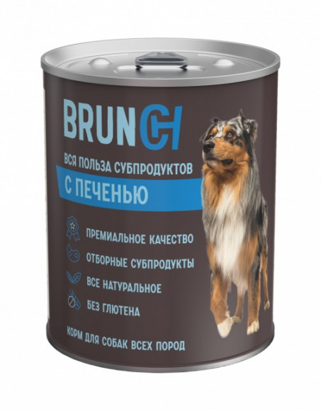 Консервы Четвероногий Гурман Brunch для собак с печенью 340г