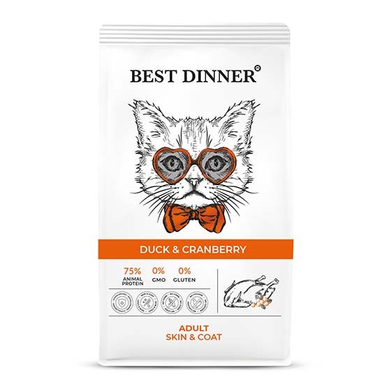 Корм Best Dinner для кошек Утка с клюквой Adult Cat Duck & Cranberry 1,5кг