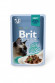 Влажный корм Brit Premium для кошек говядина в соусе (пауч) 85гр