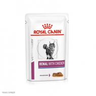 Ветеринарный влажный корм Royal Canin для кошек Лечение заболеваний почек Renal с курицей в соусе 85 г