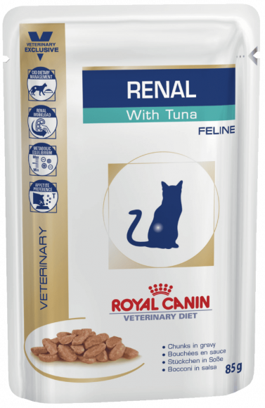 Ветеринарный влажный корм Royal Canin для кошек с хронической почечной недостаточностью Renal с тунцом 85гр
