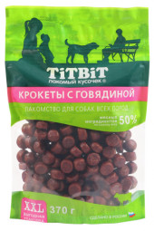 Лакомство TITBIT Крокеты XXL с говядиной для собак всех пород 370 г Лакомство TITBIT Крокеты XXL с говядиной для собак всех пород 370 г