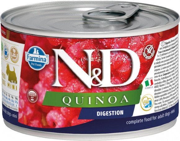 Влажный корм Farmina N&D Dog Quinoa Digestion Mini консервы для собак мелких пород Поддержка пищеварения 140гр