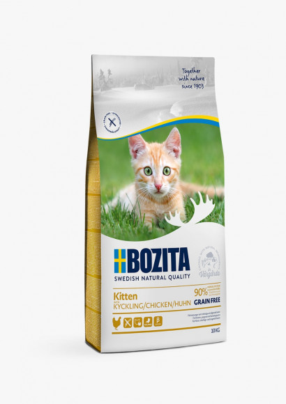 Корм BOZITA Kitten GF беззерновой с курицей для котят, молодых кошек, беременных, кормящих 400г