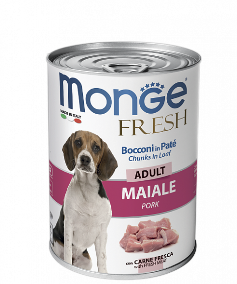 Консервы Monge Dog Fresh Chunks in Loaf для собак мясной рулет со свининой 400гр