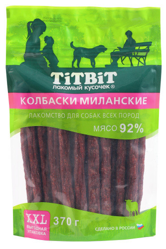 Лакомство TITBIT Миланские колбаски XXL для собак всех пород 370 г Лакомство TITBIT Миланские колбаски XXL для собак всех пород 370 г