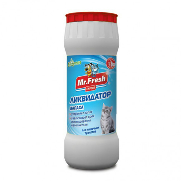 Mr.Fresh Expert 2в1 Ликвидатор запаха для кошачьих туалетов (порошок) 500г