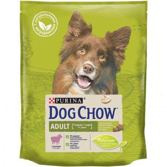 Корм Purina Dog Chow Adult для взрослых собак, ягнёнок, 800 г