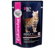 Влажный корм Eukanuba для взрослых кошек с лососем в соусе 85гр Влажный корм Eukanuba для взрослых кошек с лососем в соусе 85гр