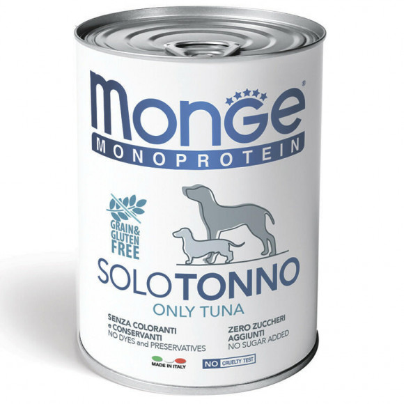 Консервы Monge Dog Monoprotein Solo для собак паштет из тунца 400гр