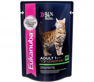 Влажный корм Eukanuba для взрослых кошек с говядиной в соусе 85гр