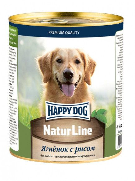 Консервы Happy Dog Natur Line для собак Ягненок с рисом 970г