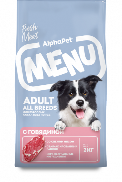 Корм Alphapet Menu для собак с говядиной 15 кг Корм Alphapet Menu для собак с говядиной 15 кг