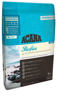 АКЦИЯ! Корм ACANA Pacifica беззерновой для кошек гипоаллергенный рыба 1,8кг + Acana WILD PRAIRIE 340гр в подарок