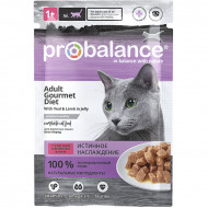 Влажный корм ProBalance для кошек Gourmet Diet телятина/ягненок в желе 85 г