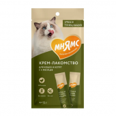 Мнямс Крем-лакомство для кошек с уткой и тунцом Кацуо 4шт*15г
