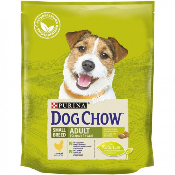 Корм Purina Dog Chow для взрослых собак мелких пород, курица, 800 г