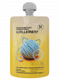 WELLEMENT кремовый топпинг с тунцом и крилем для кошек, 80 г WELLEMENT кремовый топпинг с тунцом и крилем для кошек, 80 г