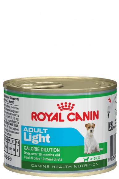 Влажный корм Royal Canin для взрослых собак маленьких пород склонных к полноте Adult Light (мусс)195гр