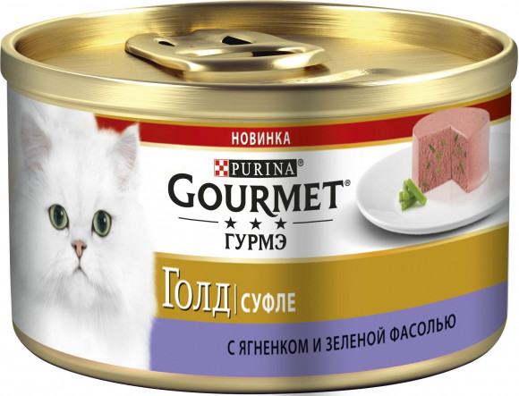 Консервы Purina Gourmet Gold для кошек, ягненок и фасоль, банка, 85 г
