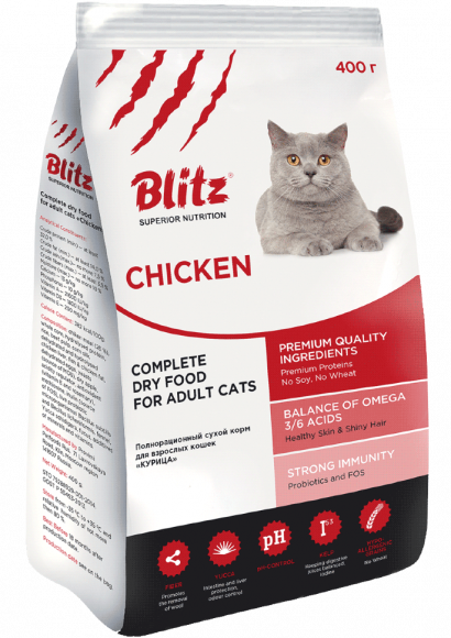 Корм Blitz для кошек с курицей 2кг