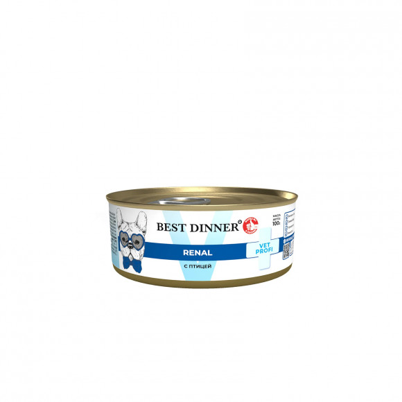 Ветеринарный влажный корм Best Dinner Vet Profi Renal для собак (ПТИЦА), 100 г