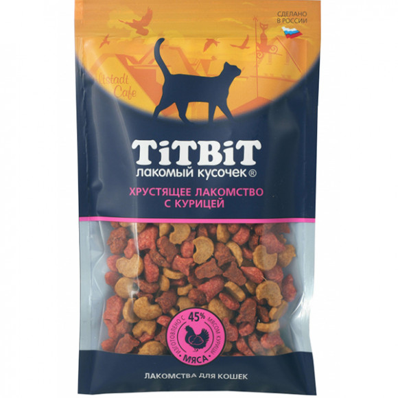 Лакомство TITBIT Лакомство хрустящее с курицей для кошек 60 г