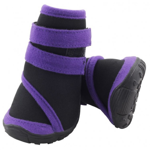 Ботинки для собак M-8 (черный с фиолетовым)