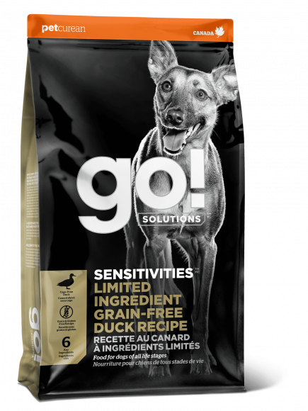 Корм GO! NATURAL Holistic Sensitivities Limited Ingredient Grain Free Duck Recipe беззерновой для щенков и собак со свежей уткой для чувствительного пищеварения 10кг