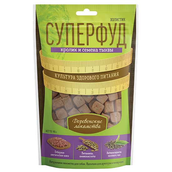 Деревенские лакомства СуперФуд кролик/семена тыквы 90г