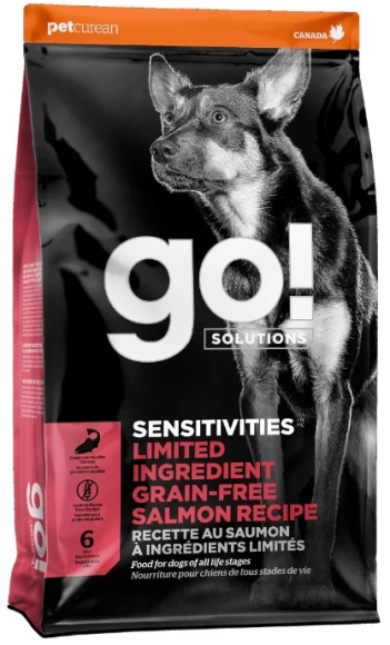 Корм GO! NATURAL Holistic Sensitivities Limited Ingredient Grain Free Salmon Recipe беззерновой для щенков и собак с лососем для чувствительного пищеварения 1,6кг