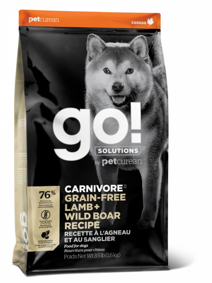 Корм GO! NATURAL Holistic Carnivore Grain Free Lamb + Wild Boar Recipe беззерновой для собак всех возрастов c ягненком и диким кабаном 5,44кг