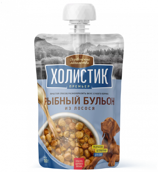 Мясной бульон из лосося для собак Деревенские лакомства Холистик Премьер 160 гр Мясной бульон из лосося для собак Деревенские лакомства Холистик Премьер 160 гр
