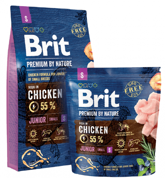 Корм Brit Premium by Nature Junior S для щенков малых пород (1-10 кг с 4 недель до 12мес.) 1кг