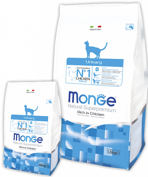 Корм Monge Superpremium Cat Urinary для кошек профилактика МКБ 1,5кг